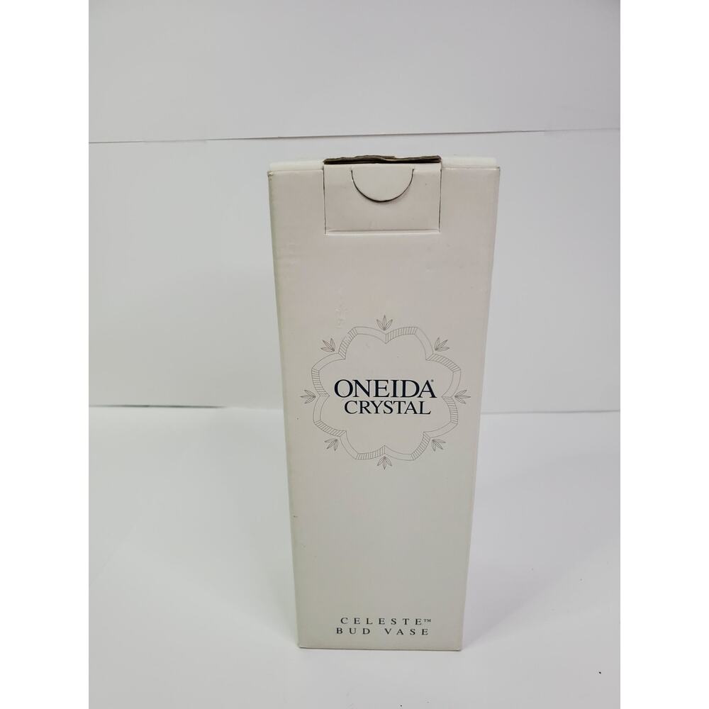 Vintage ONEIDA Crystal Celeste Bud Vase Germany 8” w/Box 1998 C092104 - Picture 3 of 9